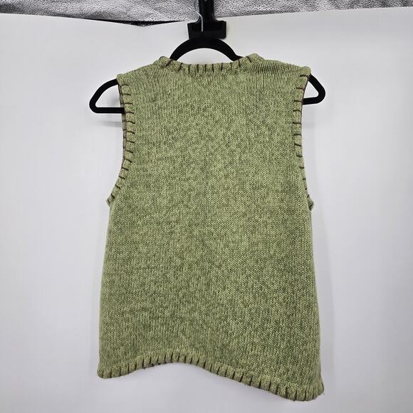 Vintage Timberlea Embroidered Sweater Vest Womens SM Green Leaves Nature Cabin - Picture 7 of 10